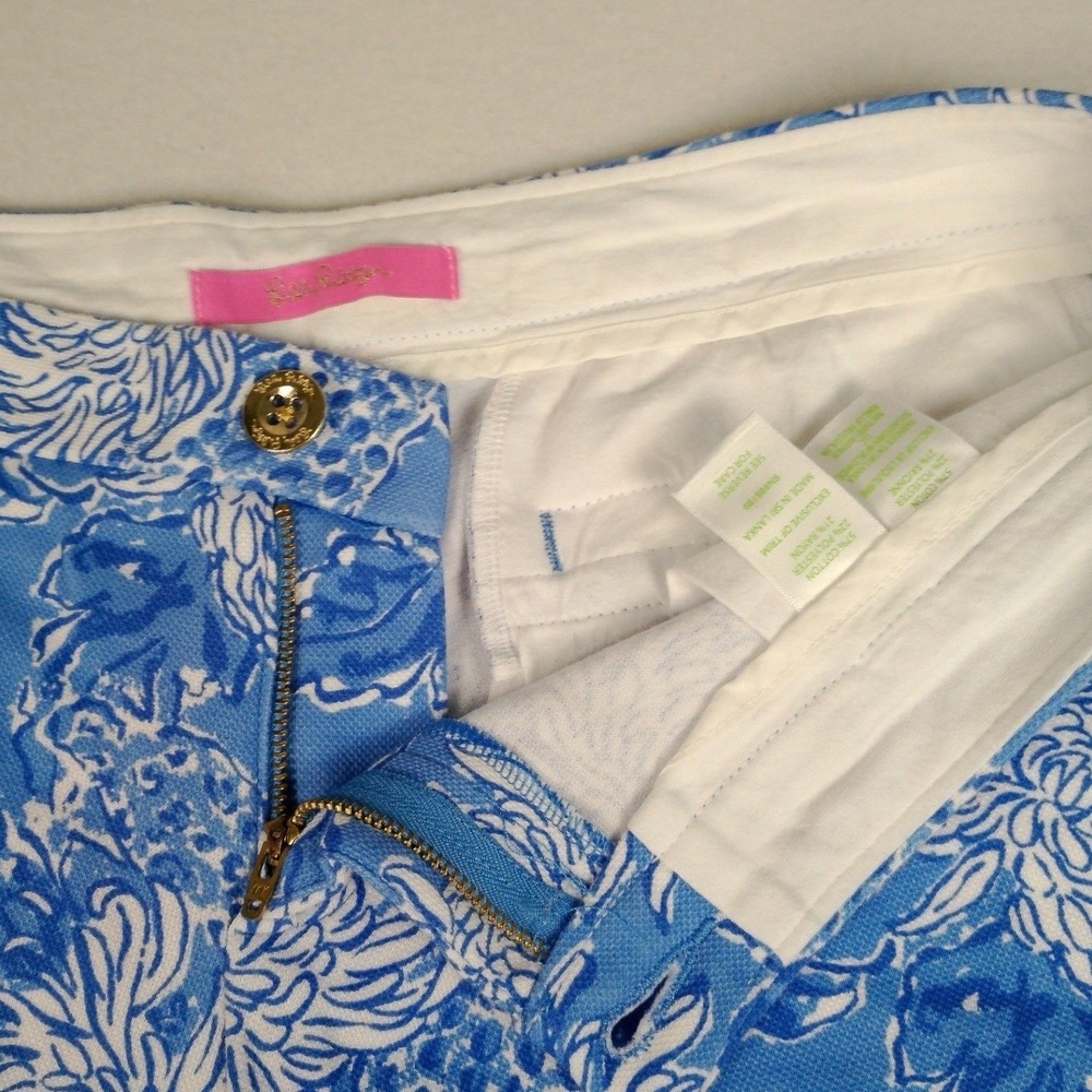 NWT Lilly Pulitzer Buttercup Knit Short Boca Blue Croc & Lock It Scalloped Hem 8 - Picture 7 of 11